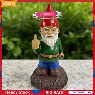 Middle Finger White Beard Dwarf Ornament Gnome Statue Ornament 5.9in Tall Outdoor Resin Crafts Middl