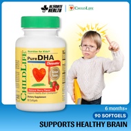 ChildLife, Pure DHA, Chewable, Natural Berry Flavor, Supports Healthy Brain Development, 90 Softgels