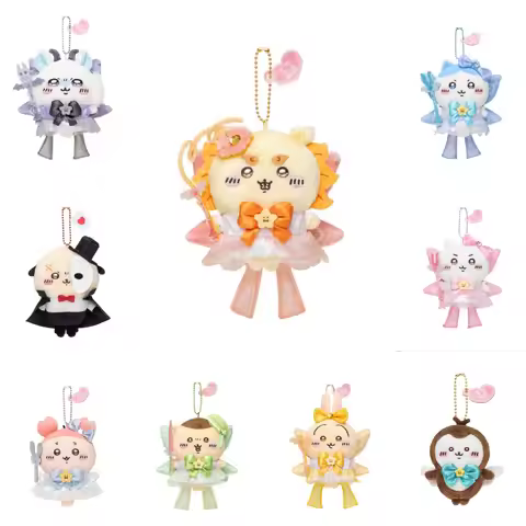 Cute Chiikawa Magical Girl Plush Keychains Anime Character Hachiware Usagi Mini Plush Bag Accessorie