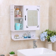 《Chinese mainland delivery, 10-20 days arrival》Toilet Dormitory Economical Punch-Free Mirror Wall-Mounted Bathroom Mirror Cabinet Oversized Storage Rack Storage Cabinet Wall-Mounted R5CB
