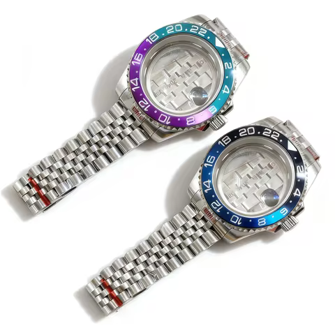 40mm GMT Watch Case 120 click Jubilee Bracelet For Seiko Yacht SEA NH35/34/36 Automatic Movement Sap