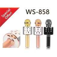 Wireless Bluetooth Microphone WS 858 Karaoke Speaker Music Player Singing KTV