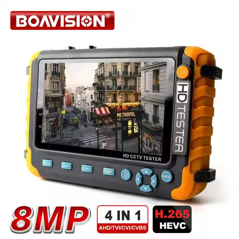 IV8W 8MP 4 in 1 AHD/CVI/TVI CVBS Security Camera Tester Monitor with HDMI VGA Input Audio RS485 PTZ 