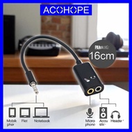 Afope Microphone Headphone Audio Splitter 3.5mm to 2x3.5mm 16cm - FA297