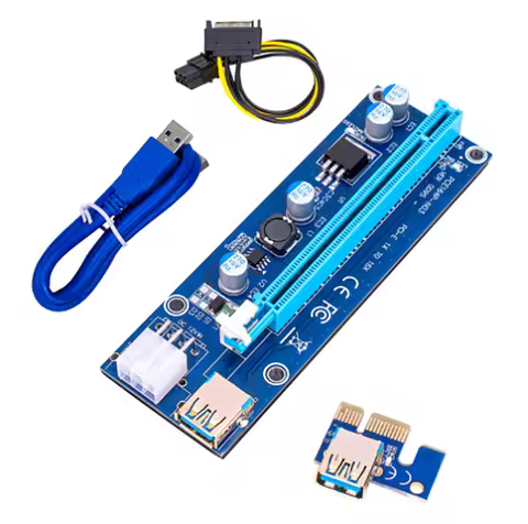 VER006C PCIE PCI-E Riser Card PCI Express 006C 6Pin 1x to 16x Extender USB 3.0 Cable for Video Card