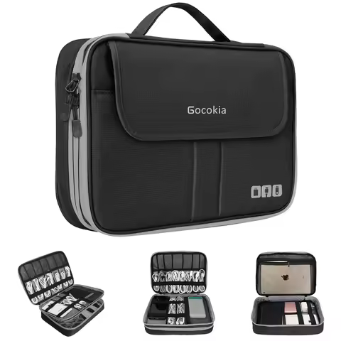 Double Layers Large Capacity Travel Electronic Accessories Organizer Bag, Travel Gadget Carry Case,