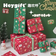 Infeel.me 4pcs/bag Christmas Pattern Wrapping Paper Snowman Cartoon Gift Box Flowers Gift Wrapping Paper Student Book Cover Paper with Sealing Sticker