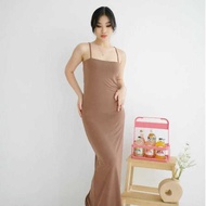 TERLARIS!!! Long Dress Party Bodycon Tanktop Maxi Dress Body Fit Dress Wanita/dres/dres bodycon/dres