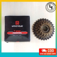 Freewheel Sprocket 7-Speed Stacked Gear Threaded UNICYCLE Sierra MTB Bike