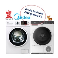 Midea Bundle~MF768W Washing Machine 7kg + MDK888HP HeatPump Dryer 8kg (FREE STACKING KIT)