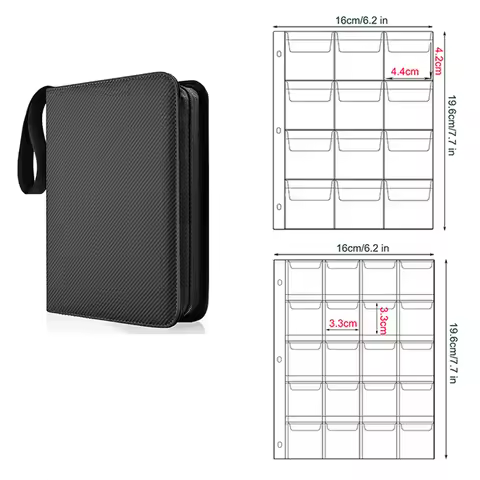 A5 Coin Collection Album Zipper 25/29/30/40mm Coin Storage Album Pocket Pages for Euro Large Coins B