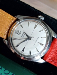 💢 六十年代真品古董錶 Vintage Tudor Oyster 7992 薔薇大花，罕有白面 十字面盤，手動上鏈，34MM