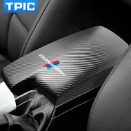 TPIC Carbon Fiber Leather / Alcantara For BMW Serie 3 E90 E92 M Performance Car Armrest Box Cover Pad Auto Interior Acce