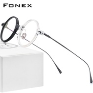 FONEX Acetate กรอบแว่นตา Titanium กรอบแว่นตาผู้หญิง2022ใหม่ Vintage Retro รอบแว่นตาผู้ชายแว่นตา F85701