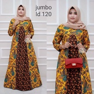 Baju dress gamis wanita Jumbo Ld 120 batik kombinasi pesanan