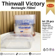 Victory Thinwall Rectangle 750ml Box 25 pcs – Takeaway Food Container