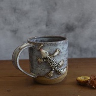 手工拉胚白守宮白釉陶杯300cc