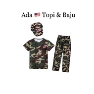 🇲🇾T-Shirt Baju Askar Budak Kerjaya Kids Army Costume Camouflage Kerjaya Kanak-kanak Clothing Lelaki 