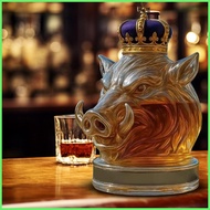 Whiskey Bottle Glass Wild Boar Liquor Decanter for Whiskey Artistic Alcohol Dispenser for Drinks Vod