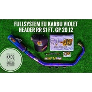 Knalpot Fullsystem Sj-88 Blue Violet Satria Fu 150 Karbu Carbu Fullset