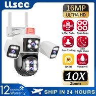 LLSEE (APP: IPC360) Wireless WiFi Camera 16MP Four Lens CCTV Wireless Indoor and Outdoor IP66 Waterproof Intelligent Alarm Infrared Night Vision Low Power IP Rotating Camera CCTV
