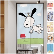 Cute Cartoon Door Curtain for KItchen Half Height Doorway Curtain Toilet Partition Door Curtain Kid Room Door Curtain Japanese Style Door Curtain Velcro