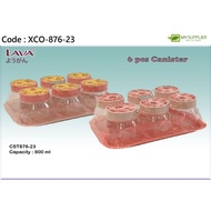 XCO-876-23 LAVA CST876-23 6in1 800ml Canister Set with Tray/Food Storage Container/Balang Bekas Kuih Raya