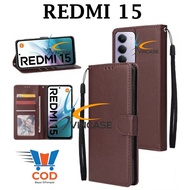 XIAOMI REDMI 15 FLIP LEATHER CASE PREMIUM - FLIP WALLET CASE LEATHER FOR XIAOMI REDMI 15 - WALLET CA