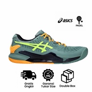 X PADEL GEL RESOLUTION 9 CELADON SAFETY YELLOW TENNIS SHOES