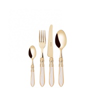 24PCS CUTLERY SET - 18/10 24K GOLD PLT - GOLD IVORY HANDLE