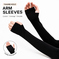 Qstar Aqua Cool Sun Protection Premium Handsocks Full Arm Sleeve Thumbhole Sarung Lengan Lubang Jari