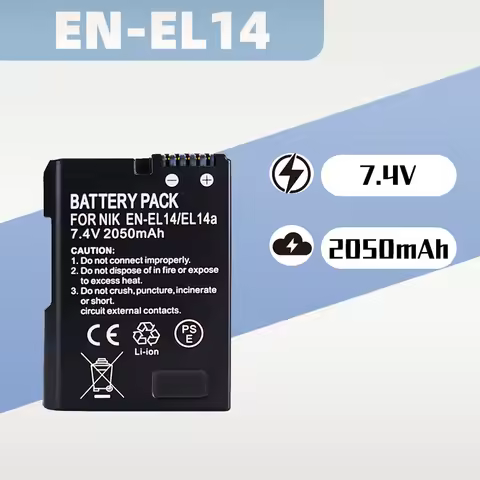 7.4V 2050mAh EN-EL14 EN-EL14A ENEL14 CAMERA BATTERY for Niko D3100 D3200 D3300 D3400 D3500 D5600 D51