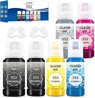 OLASIR 640ML 552 Ink for Epson ET-8550 ET-8500, 6 Pack 522 Ink Refill Bottles for Epson Ecotank Printer, Pigment Ink Refill for Epson 8550 8500, No Sublimation Ink(140ML*Photo Black,100ML*C/Y/M/GY/BK)