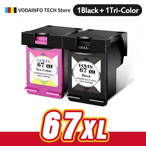 ROYEK 67XL Ink Cartridges 67XL Replacement for HP 67 67XL for HP DeskJet 2700 2700e 2755e 2755 4155e