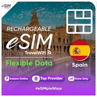 [UNLIMITED] Spain eSIM Flexible Data | Spain Travel eSIM Card | eSIM Spain | eSIM by TravelWifi