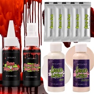 Fake Blood and Liquid Latex, Liquid Latex Fake Blood SFX Makeup Kits, 2pcs Liquid Latex(50ml),Fake B
