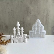European Style Castle Candle Silicone Mold House Building Cake Chocolate Silicone Mold Soap Castle R