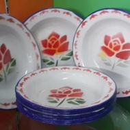 Piring Seng Piring Enamel Piring Jadul 22 cm isi 1 Lusin