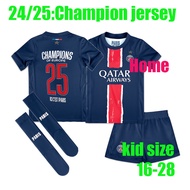 24/25 O.DEMBELE soccer clothes PaRis Jerseys kid suit (with pants and socks) D.DOUE KVARATSKHELIA O.