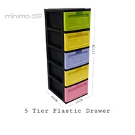 【Local Stock】 3 Tier 4 Tier 5 Tier Plastic Drawer Storage Cabinets