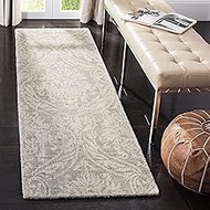 SAFAVIEH Abstract Collection Runner Rug - 2'3" x 8', Grey & Ivory, Handmade Wool, Ideal for High Tra