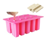 10 Cells Ice Cream Popsicle Frozen Mold Silicone Ice Cream Lolly Pop Maker Mould