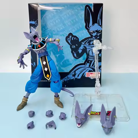 Bandai SHF Dragon Ball Super - Saiyan Beerus & Gotenks Action Figures Collectible Desktop Ornaments 