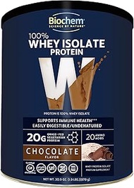 Biochem 100% Whey Isolate Protein - Chocolate - 30.9 oz - Pre & Post Workout - Meal Replacement - Ke