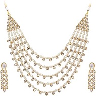 Beaded Necklace Earrings Indian Traditional Bollywood Ethnic Bharatanatyam jewellery set Gift for Wo