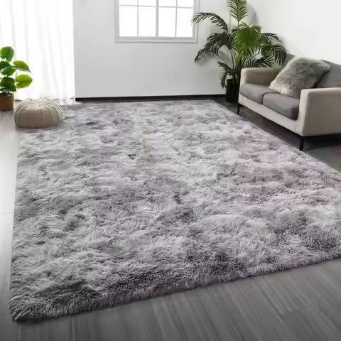 Large Shag Area Rugs 6 x 9, TieDyed Plush Fuzzy Rug for Living Room, Ultra Soft Fluffy Furry Rugs fo