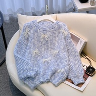 นุ่ม Mohair โอเวอร์ไซส์ เสื้อสวม เสื้อสเวตเตอร์ ผู้หญิง ฤดูใบไม้ร่วง ฤดูหนาว เสื้อแจ๊กเก็ต Tie Dye เ