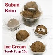 2pcs Sabun Krim/ ce Cream Soap Coffee Scrub 20g/ Exfoliate/ Whitening/Deep Cleansing/Anti Aging/Buan
