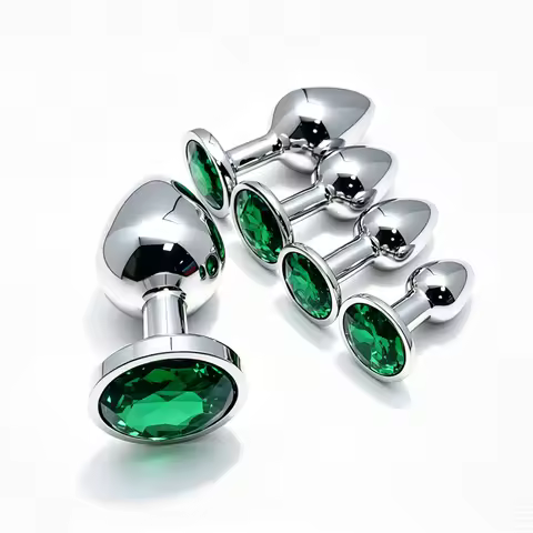 5 Size Butt Plug Metal Anal Plug Jewelry Base Beginner to Expert G-Point Massage Dildos Adult Women 
