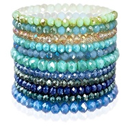 CATCHY & CRAFTY Bracelet Crystal Stretch Stackable Layering Colorful Statement Bracelets Women Glass